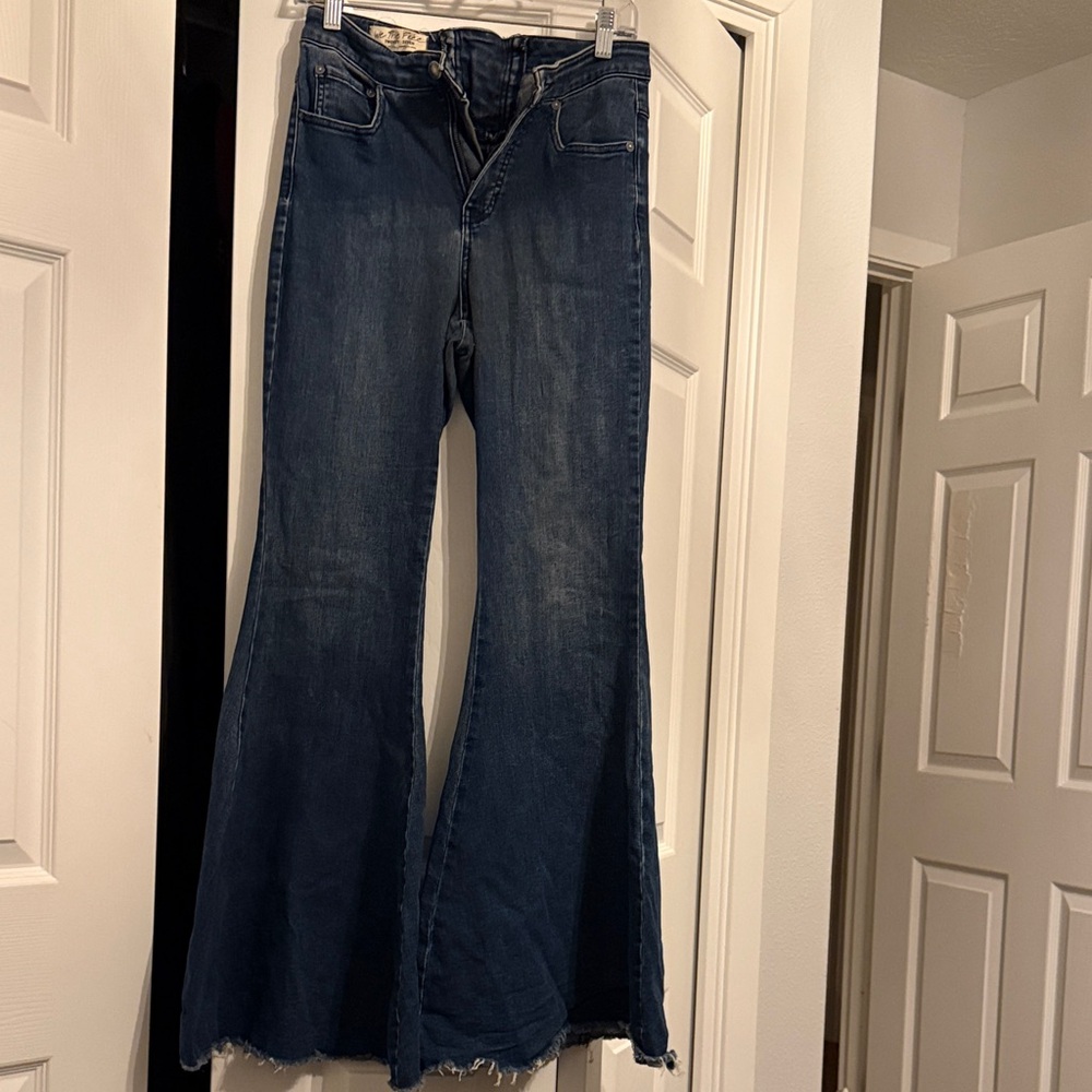 We The Free Curvy Dark Blue Flare Jeans